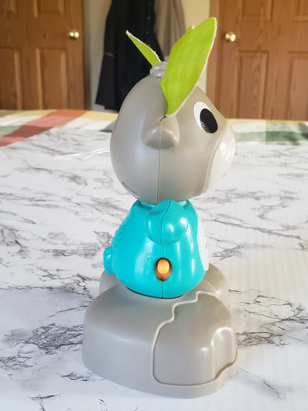Fisher-Price Teal and Gray Musical Moose with Patterned Antlers.‎ Interactive